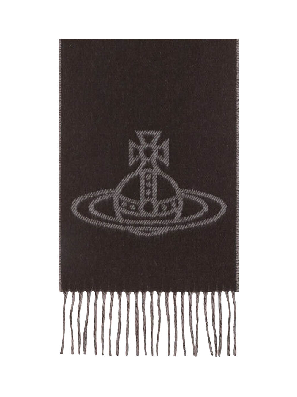 Vivienne Westwood Single Orb Double Scarf In Brown