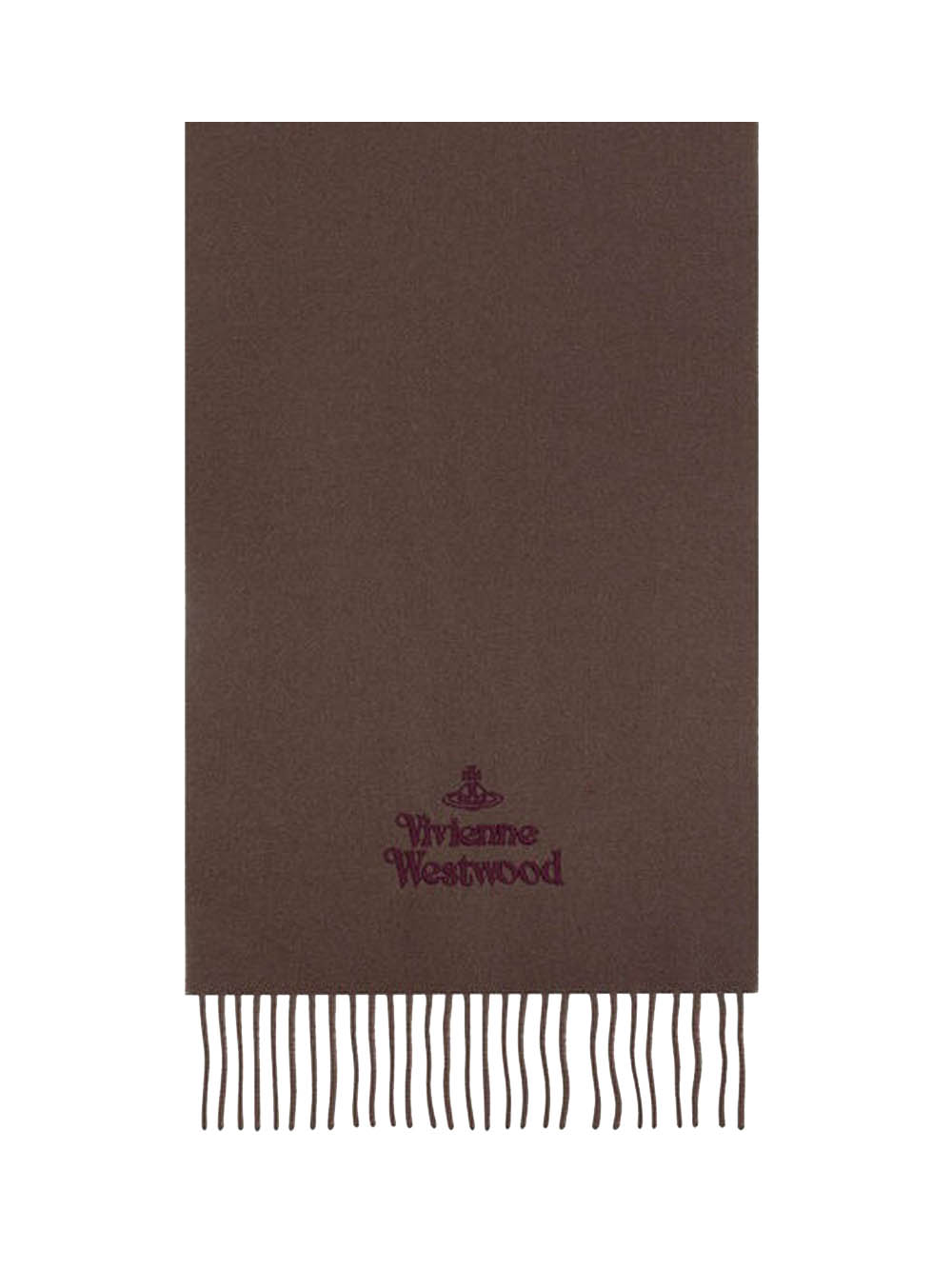 Vivienne Westwood Embroidered Scarf In Brown