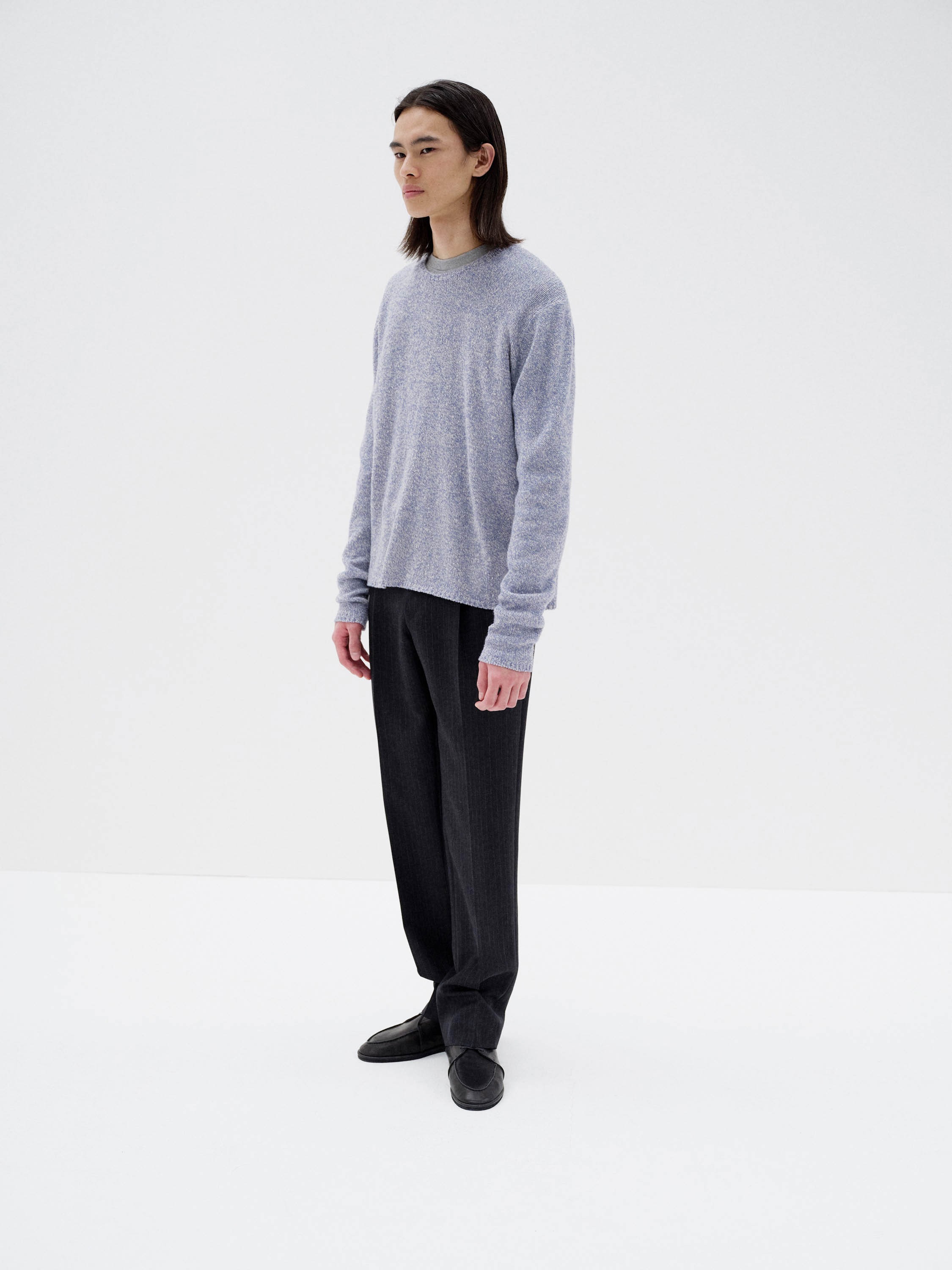 Auralee Airy Silk Wool Knit In Blue