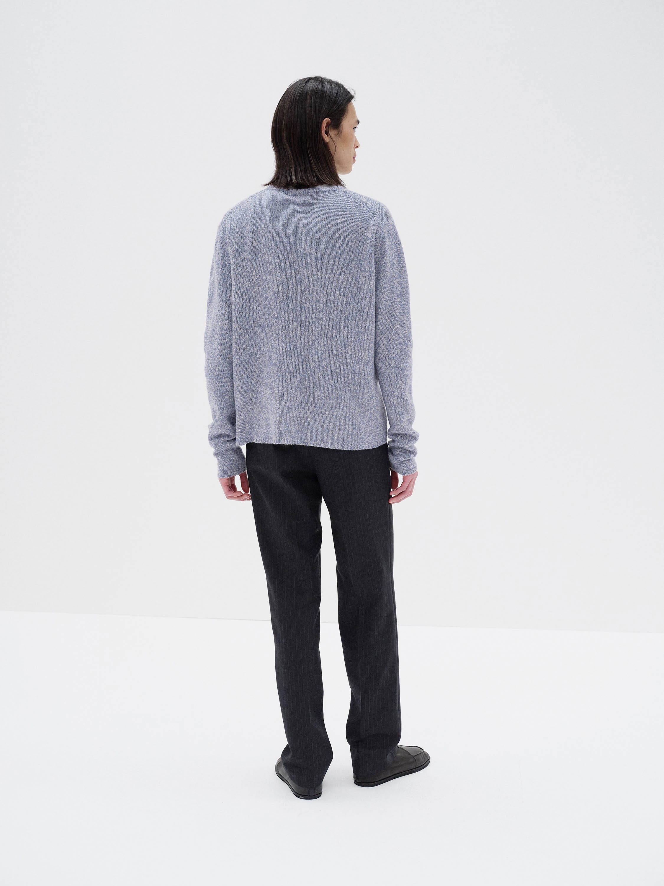 Auralee Airy Silk Wool Knit In Blue