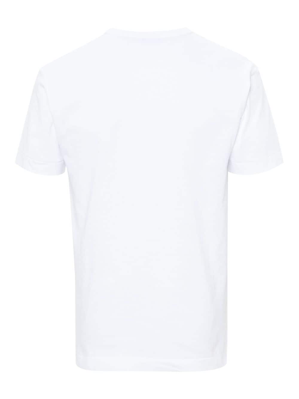 Comme Des Garçons Play Printed And Embroidered T-shirt In White