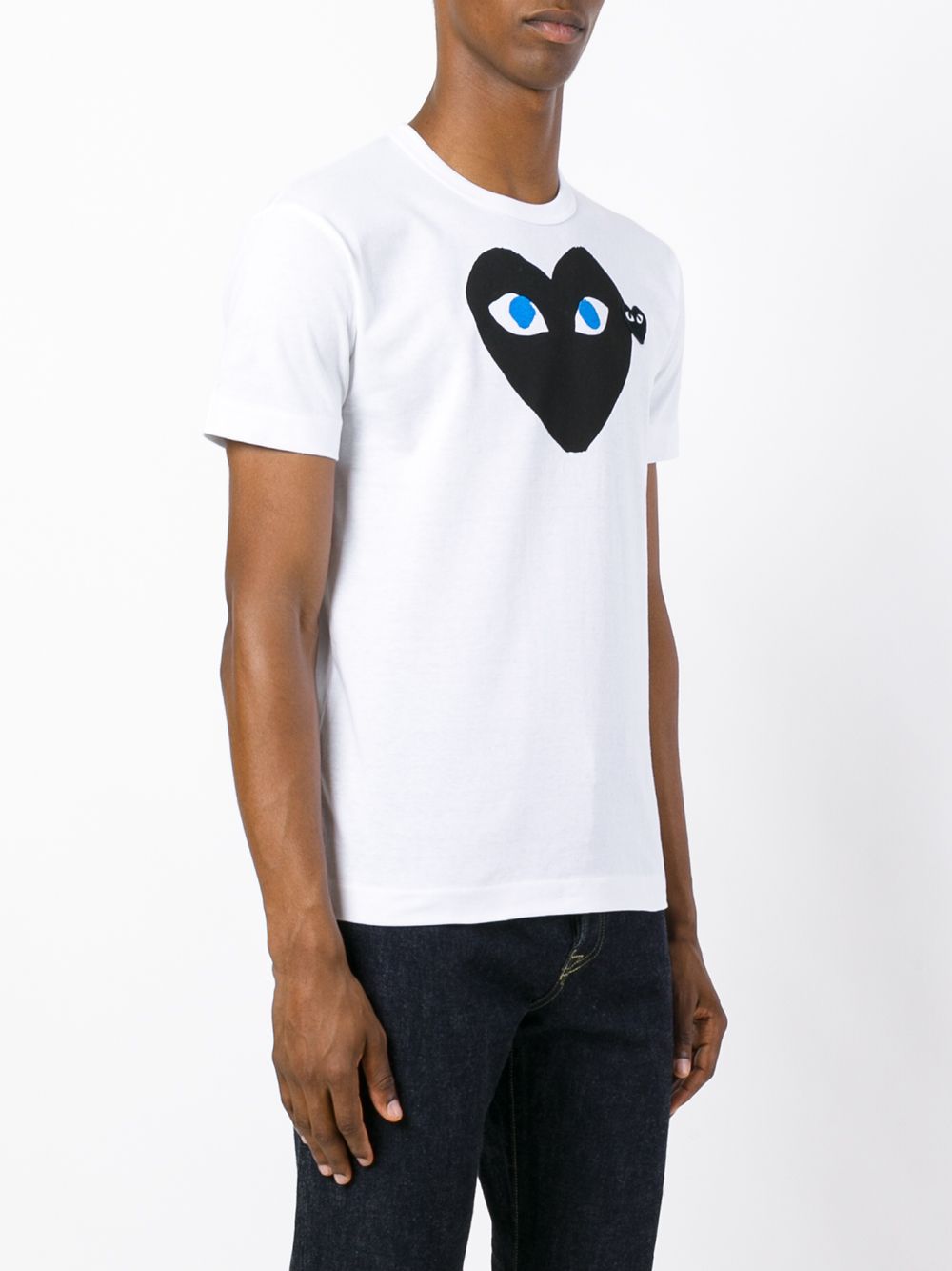 Comme Des Garçons Play Printed And Embroidered T-shirt In White