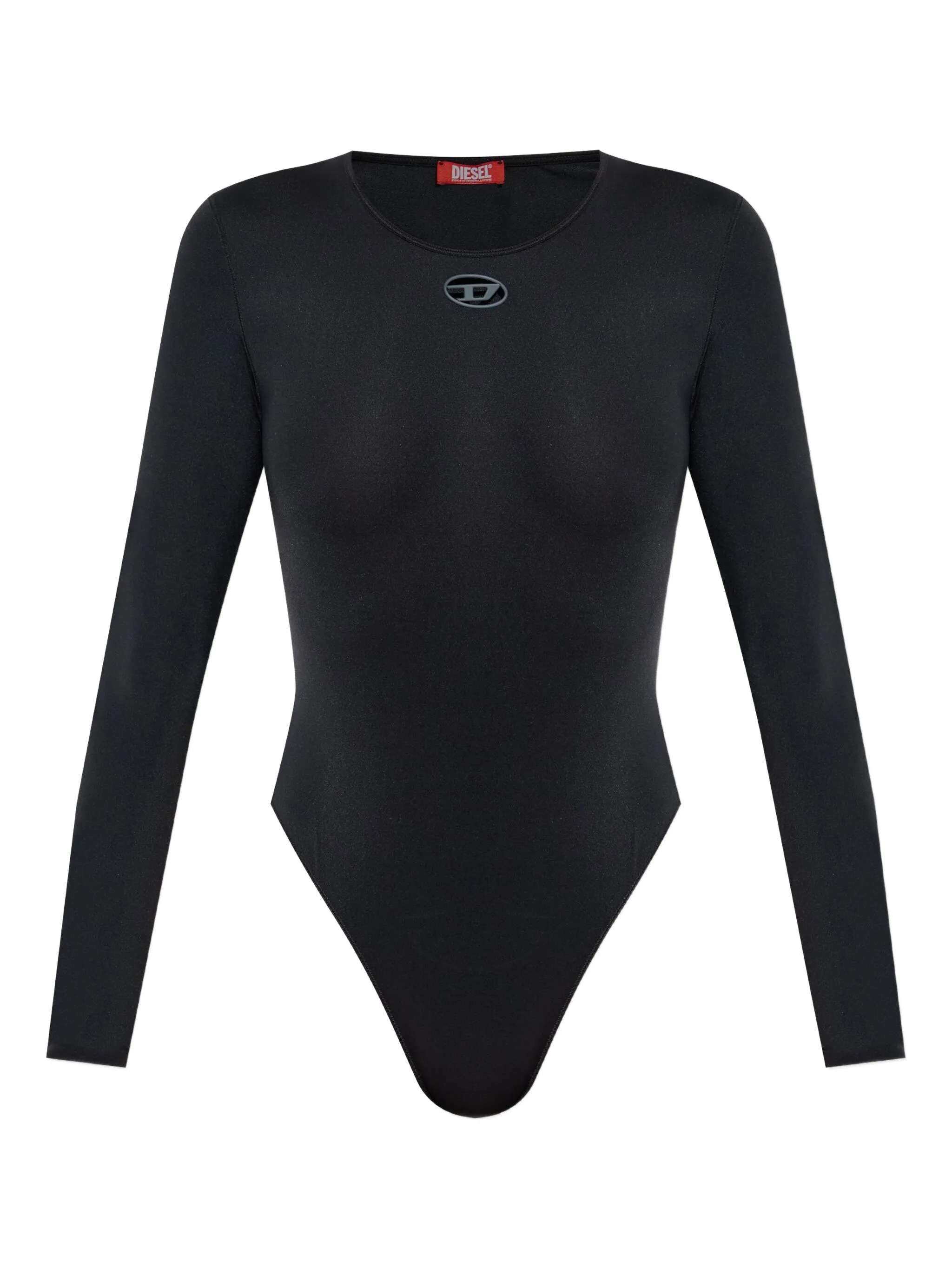 Diesel Fitted Long-sleeve Bodysuit With Cutout Detail In Black