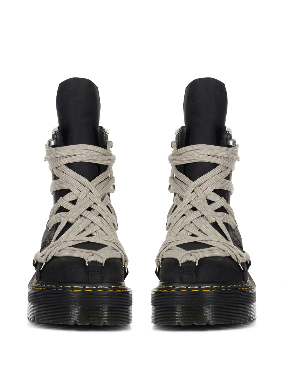 Dr.martens×Rick owens 1460 ジャンボレースブーツ 1460 Rick Owens Leather Platform Boots in Black | Dr. Martens