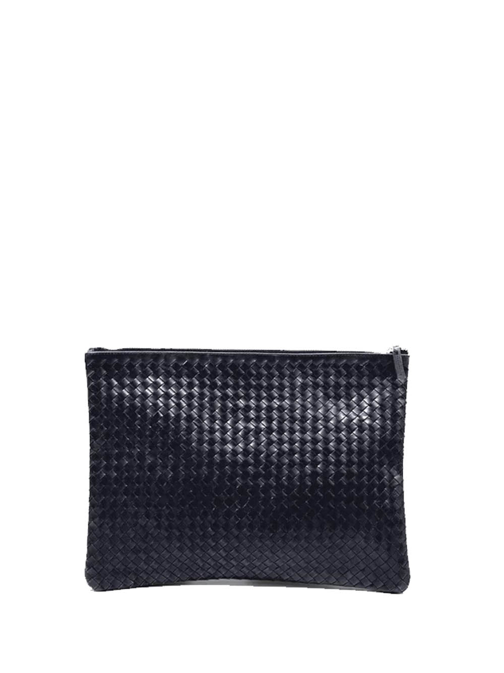 Dragon Diffusion Interlaced Leather Pochette In Blue