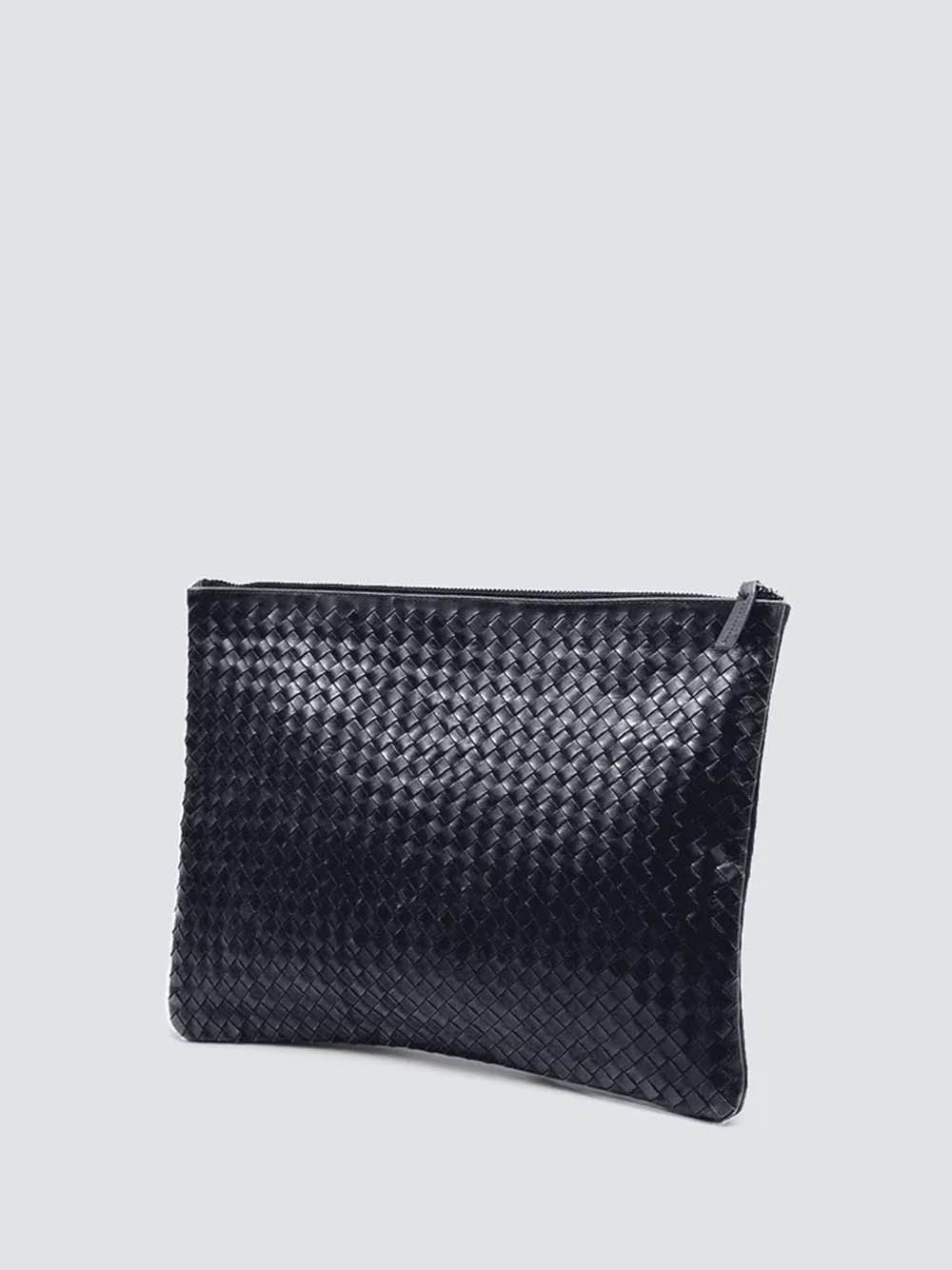 Dragon Diffusion Interlaced Leather Pochette In Blue