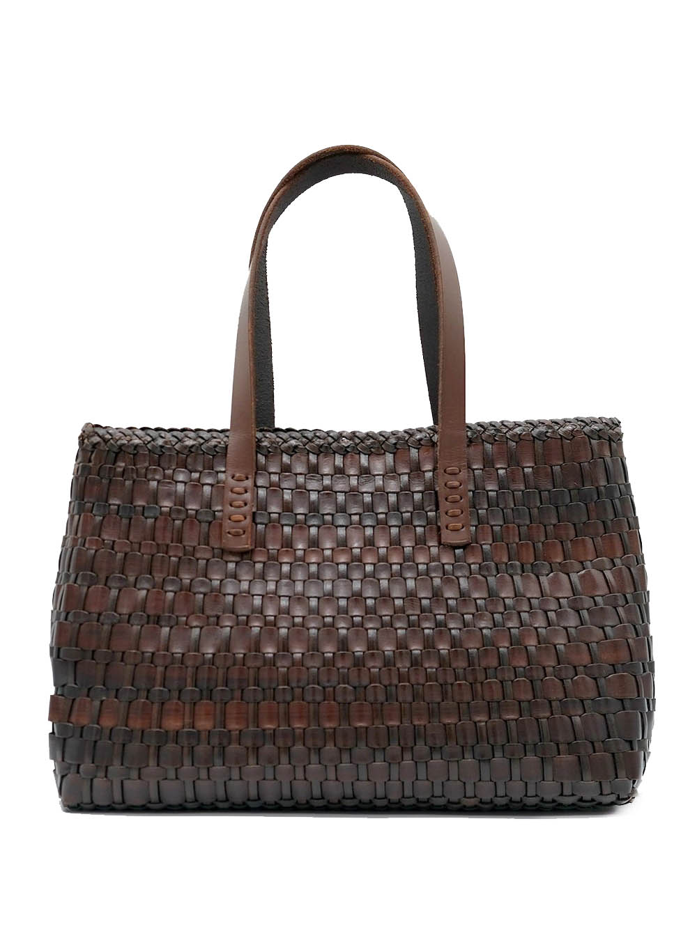 Dragon Diffusion Salvage Irregular Woven Tote Bag Woman Dark Brown In Brown