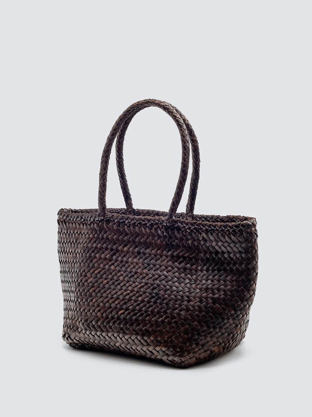 Dragon Diffusion Woven Texture Tote Bag With Dual Handles In Brown