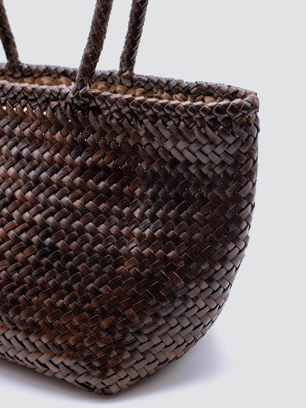 Dragon Diffusion Woven Texture Tote Bag With Dual Handles In Brown