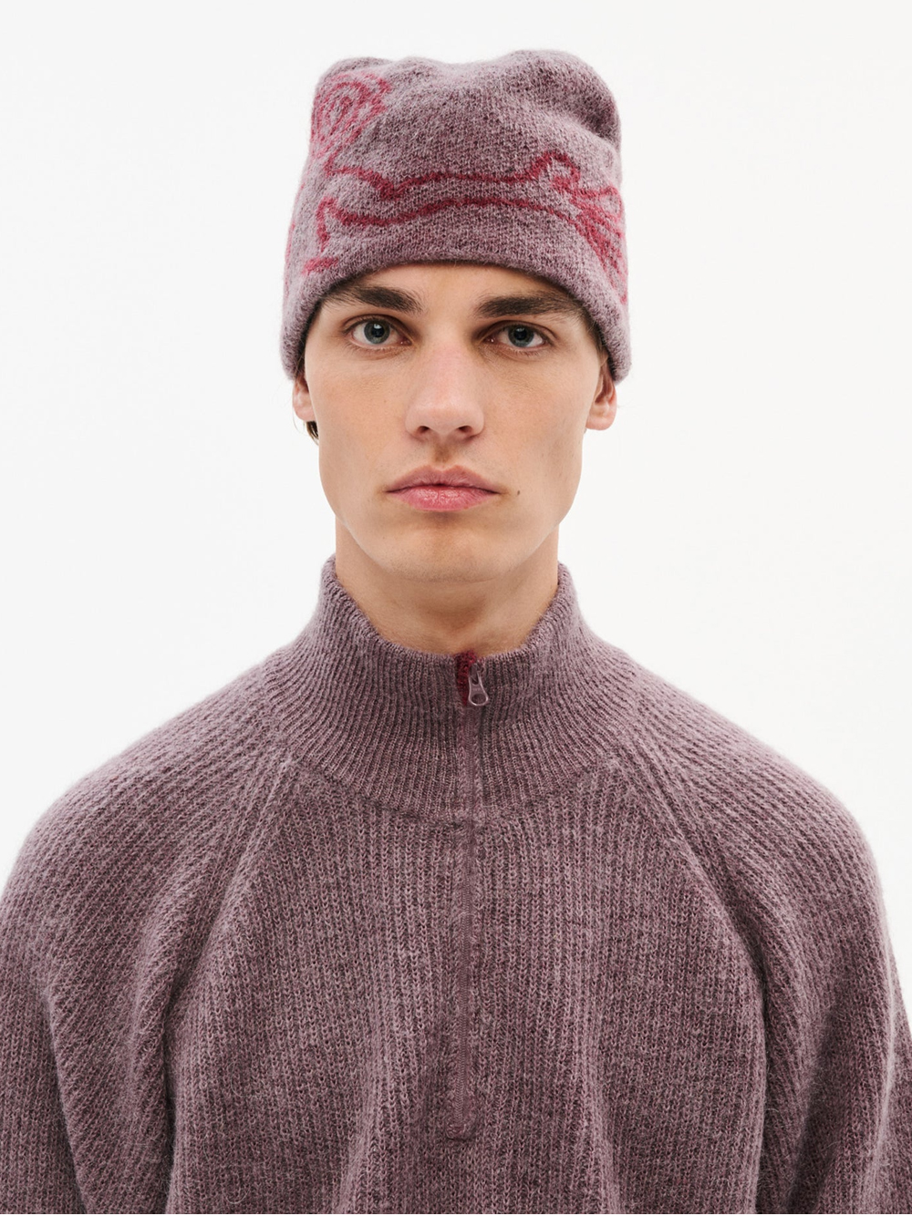 Hiking Patrol Mascot Mohair Mixed Knit Beanie In Brown