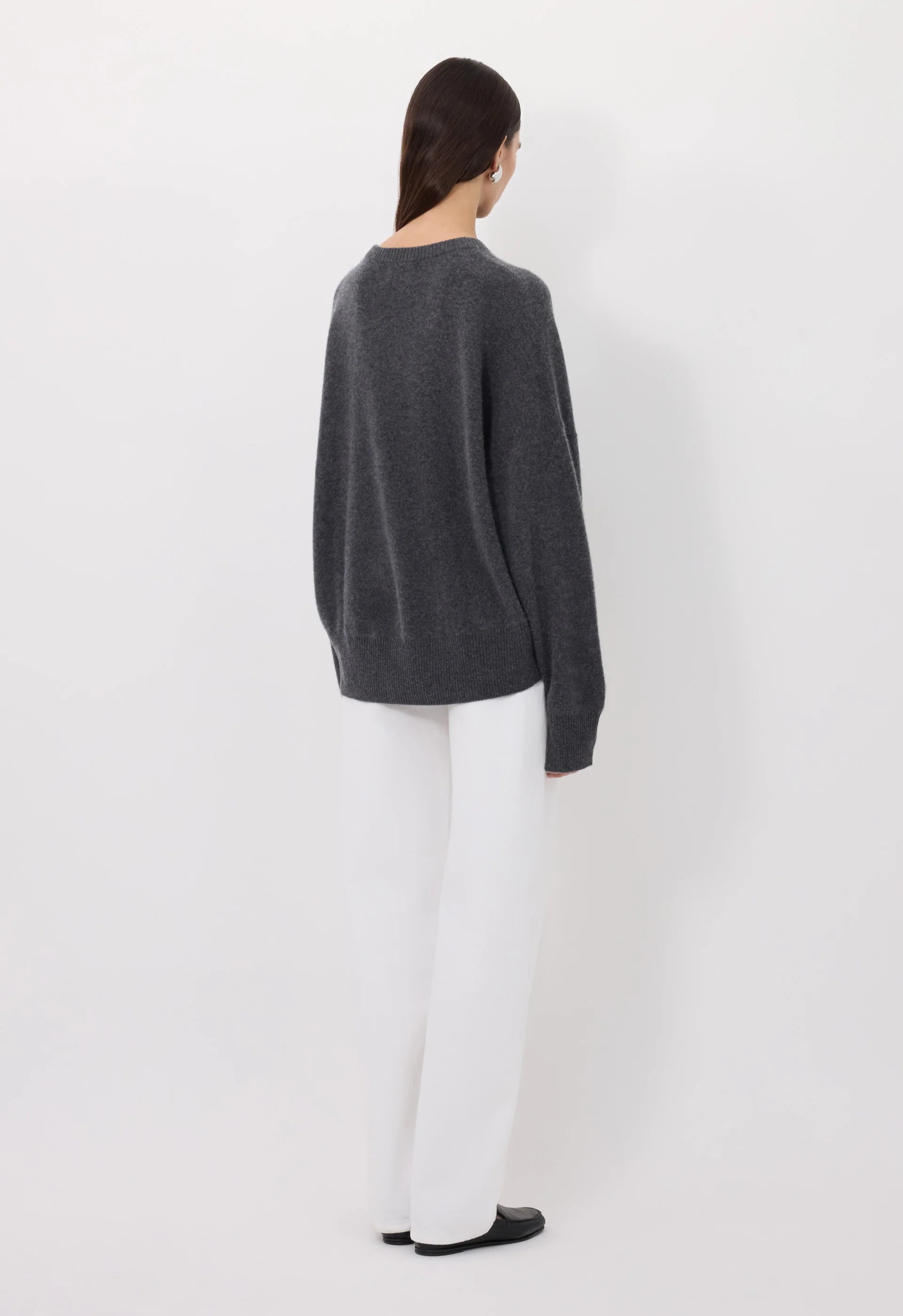 Loulou De Saison Anaa Round Neck Sweater Woman Anthracite In Gray