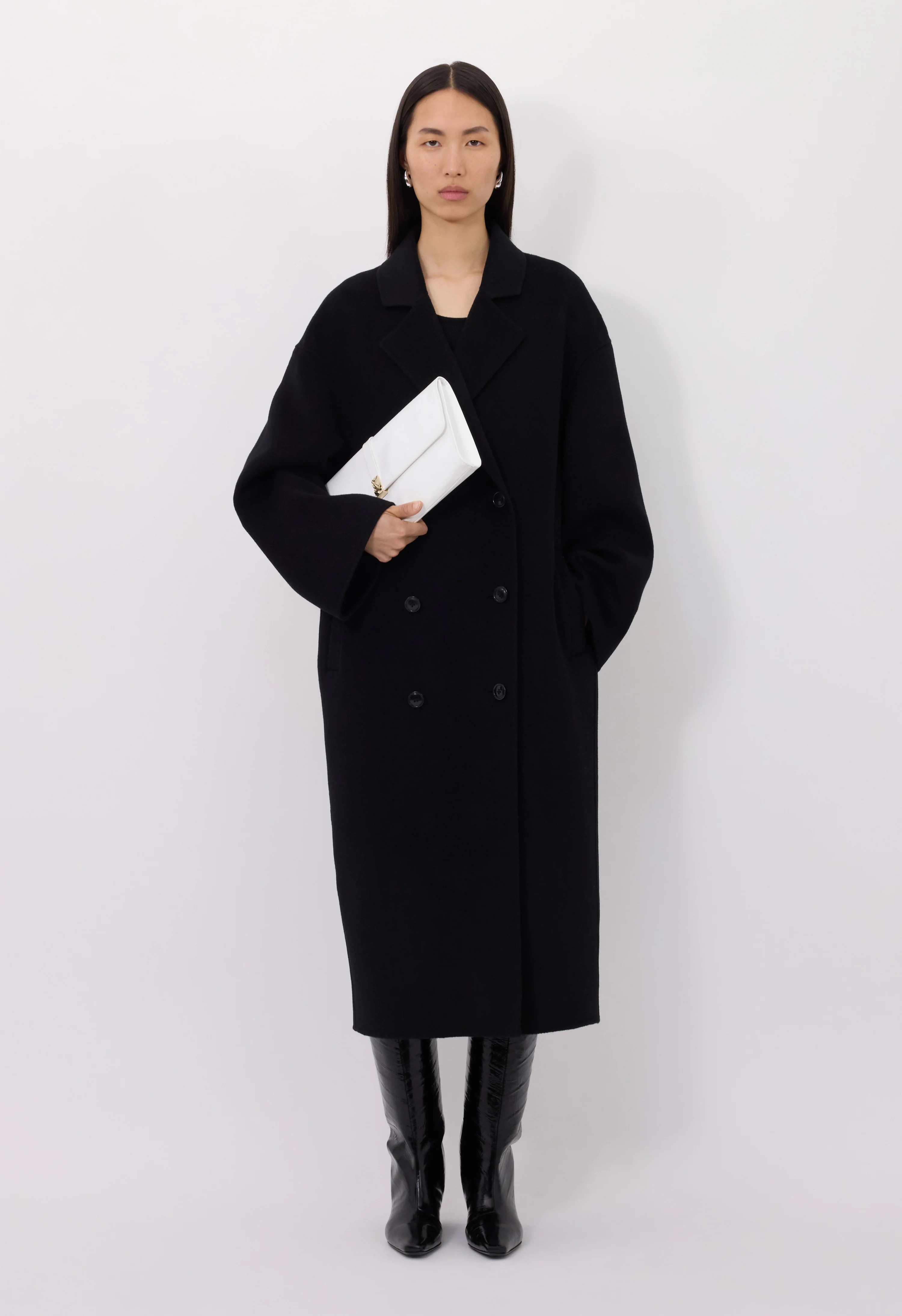 Loulou De Saison Borneo Coat Woman Black In Black