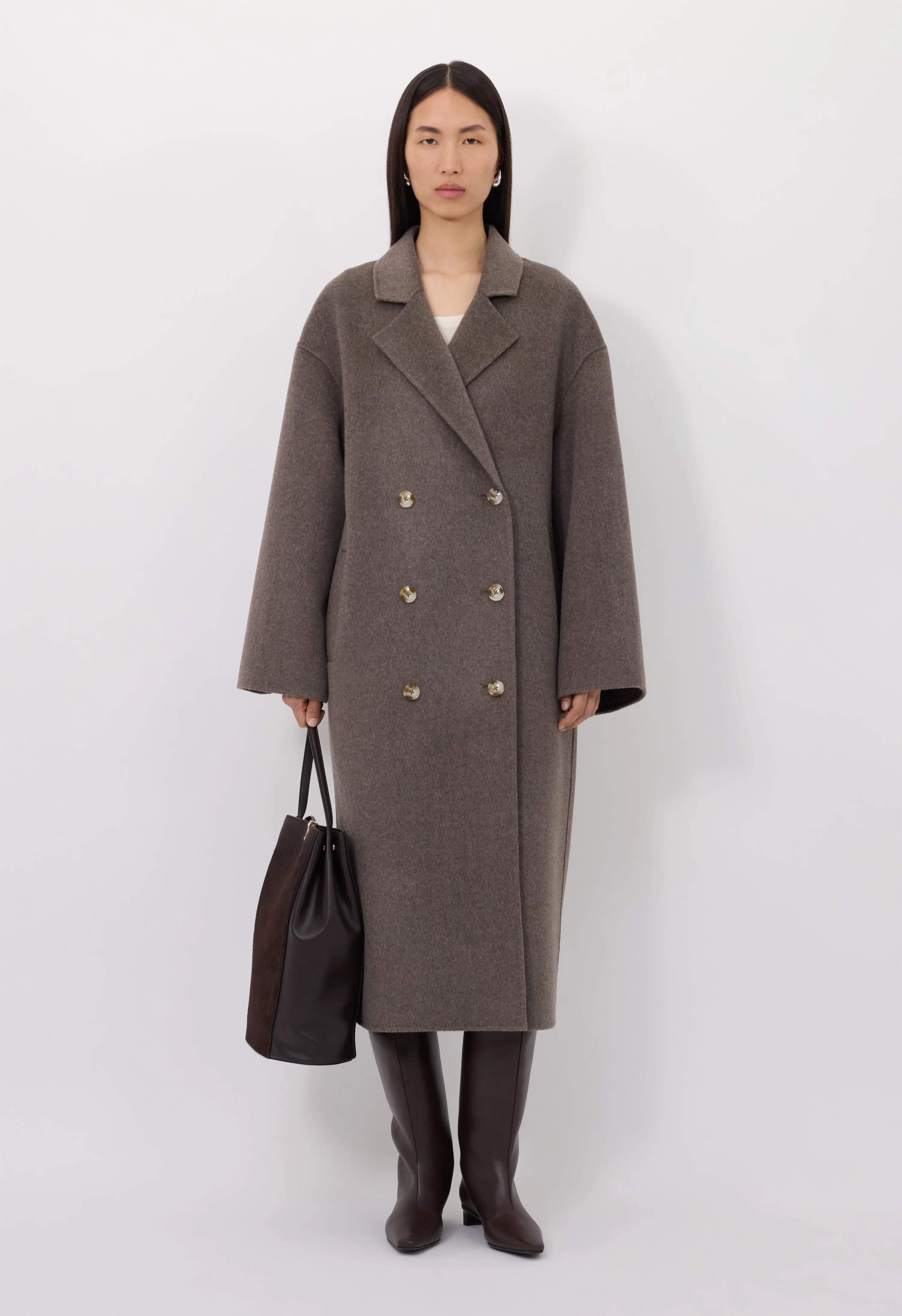 Loulou De Saison Borneo Coat Woman Taupe In Brown
