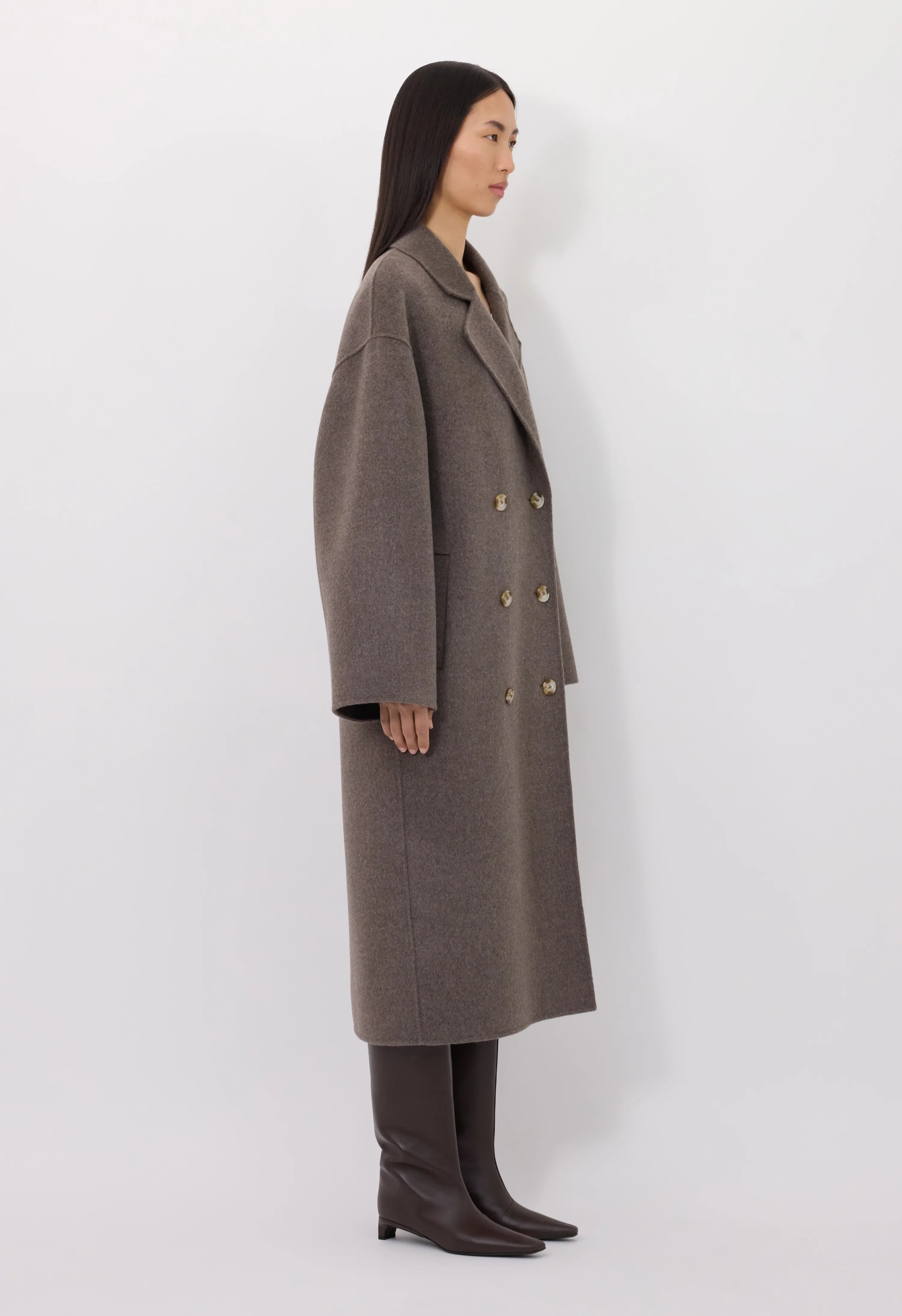 Loulou De Saison Borneo Coat Woman Taupe In Brown