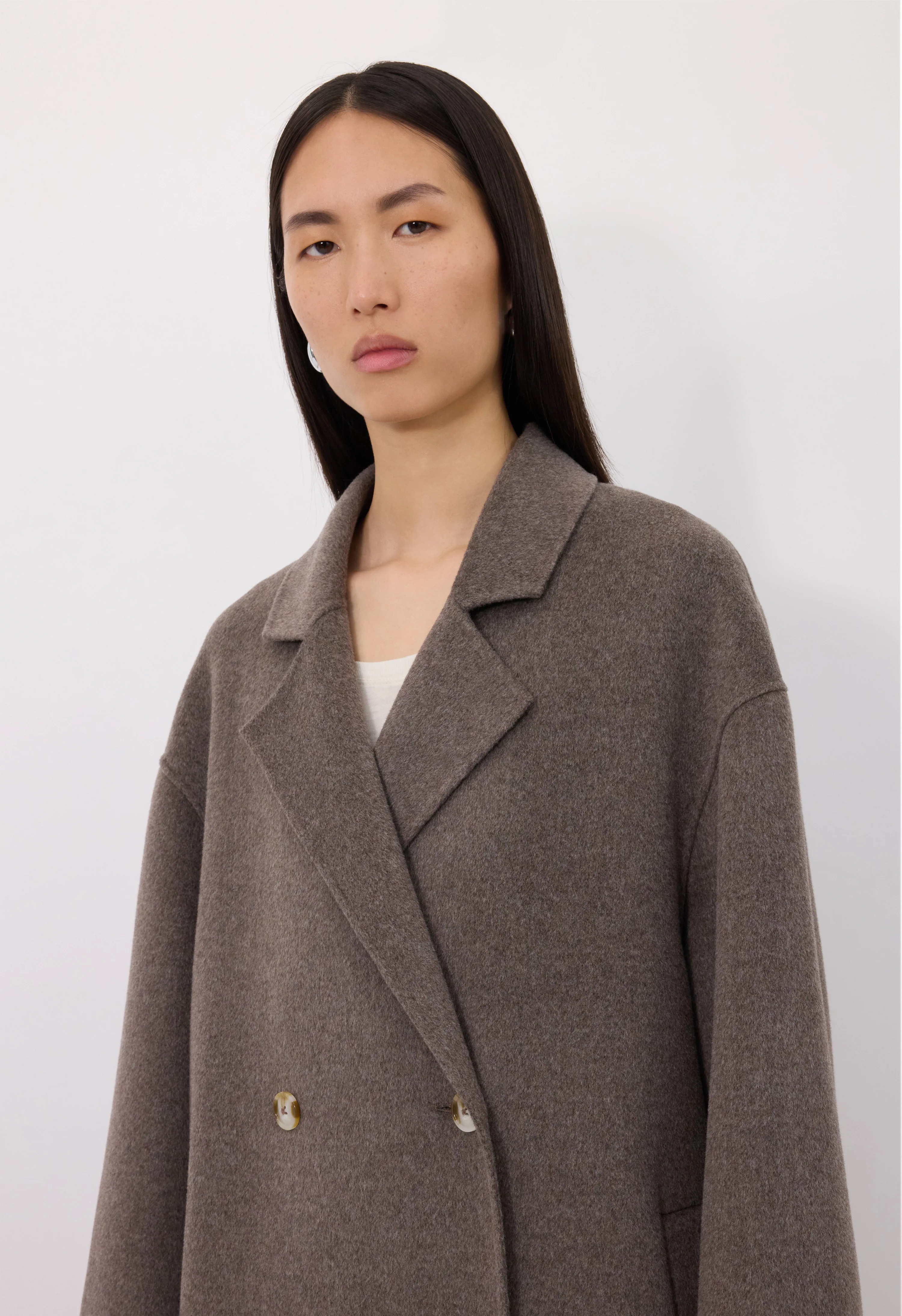 Loulou De Saison Borneo Coat Woman Taupe In Brown