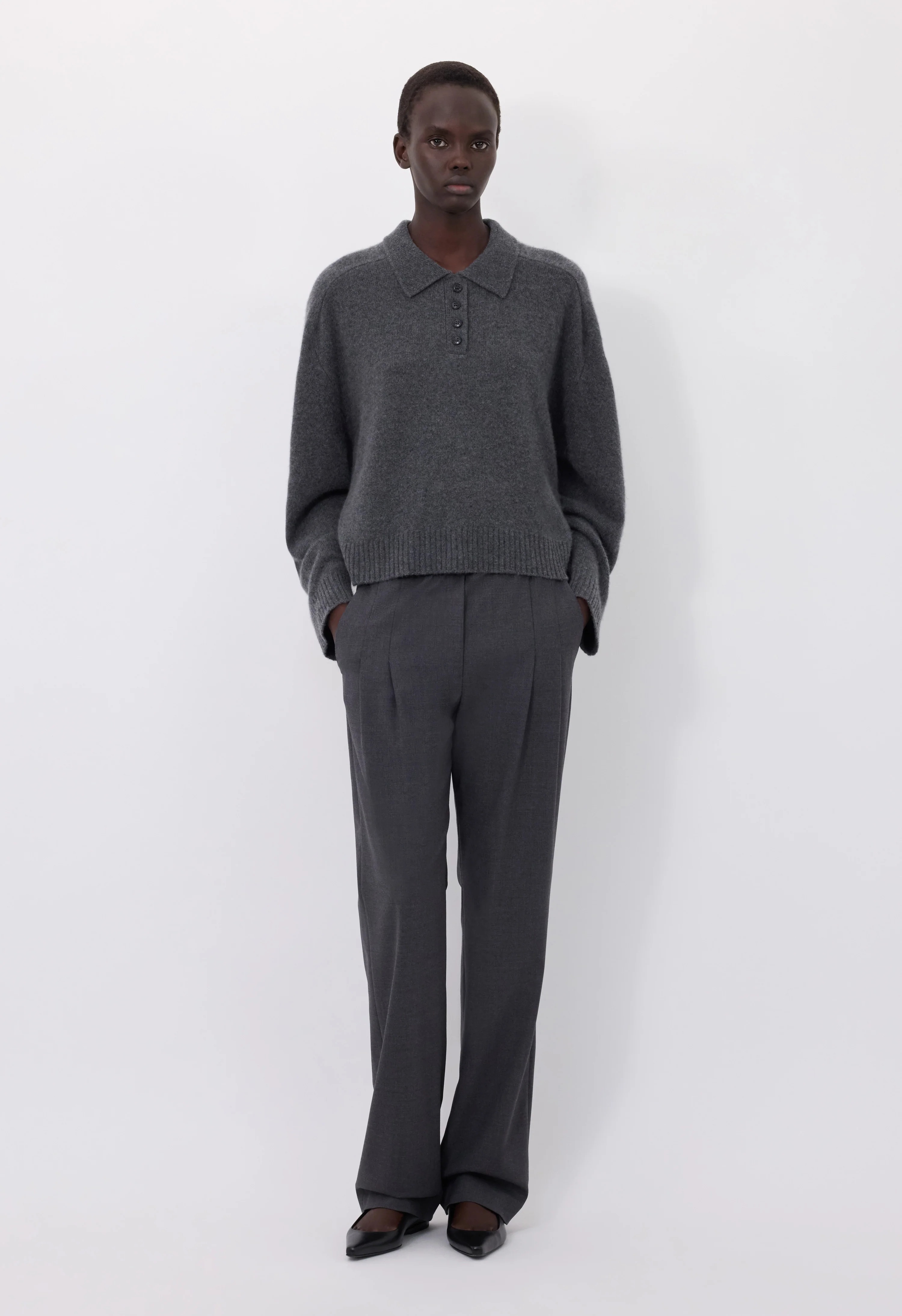 Loulou De Saison Homere Polo Woman Anthracite In Gray