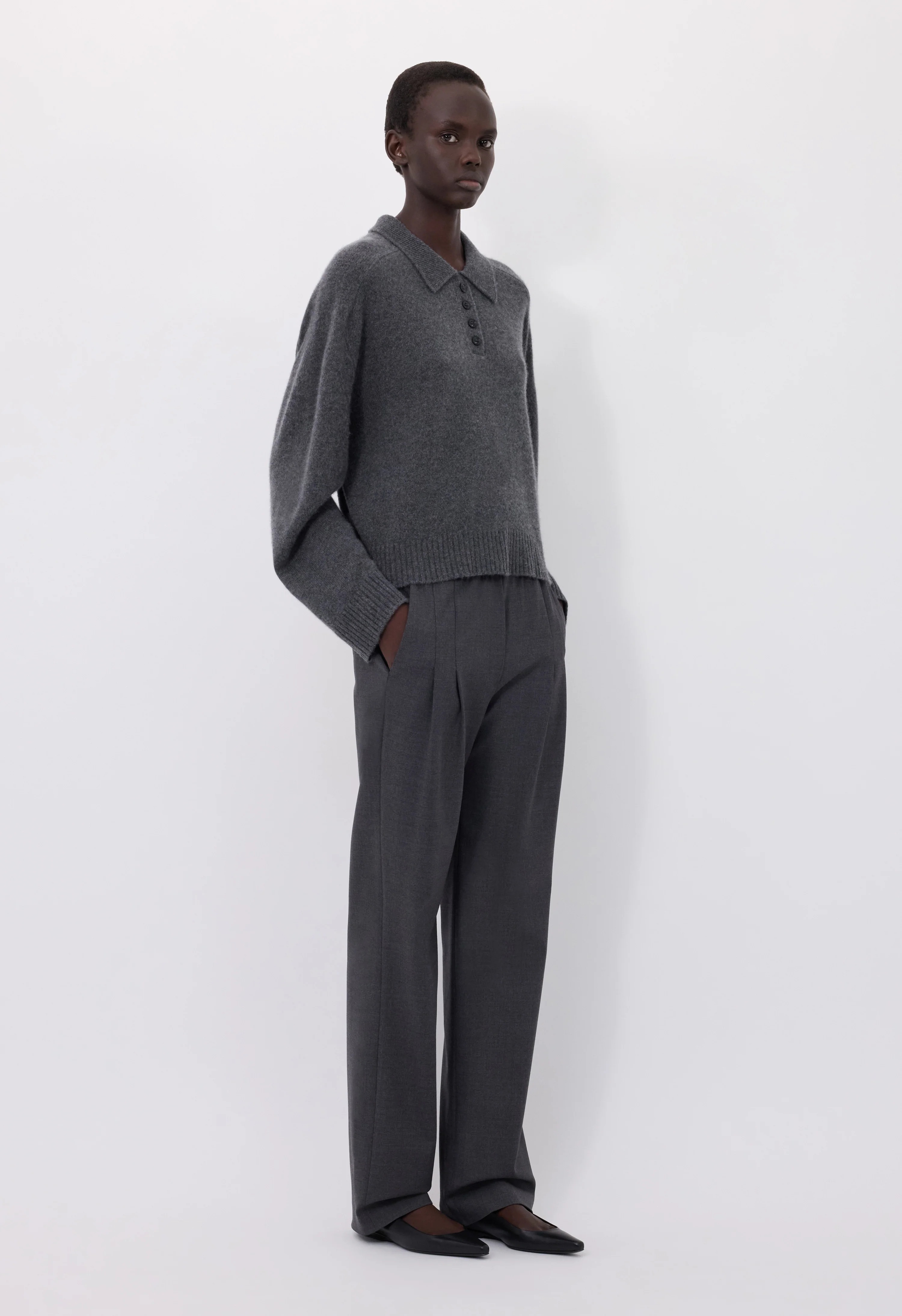 Loulou De Saison Homere Polo Woman Anthracite In Gray