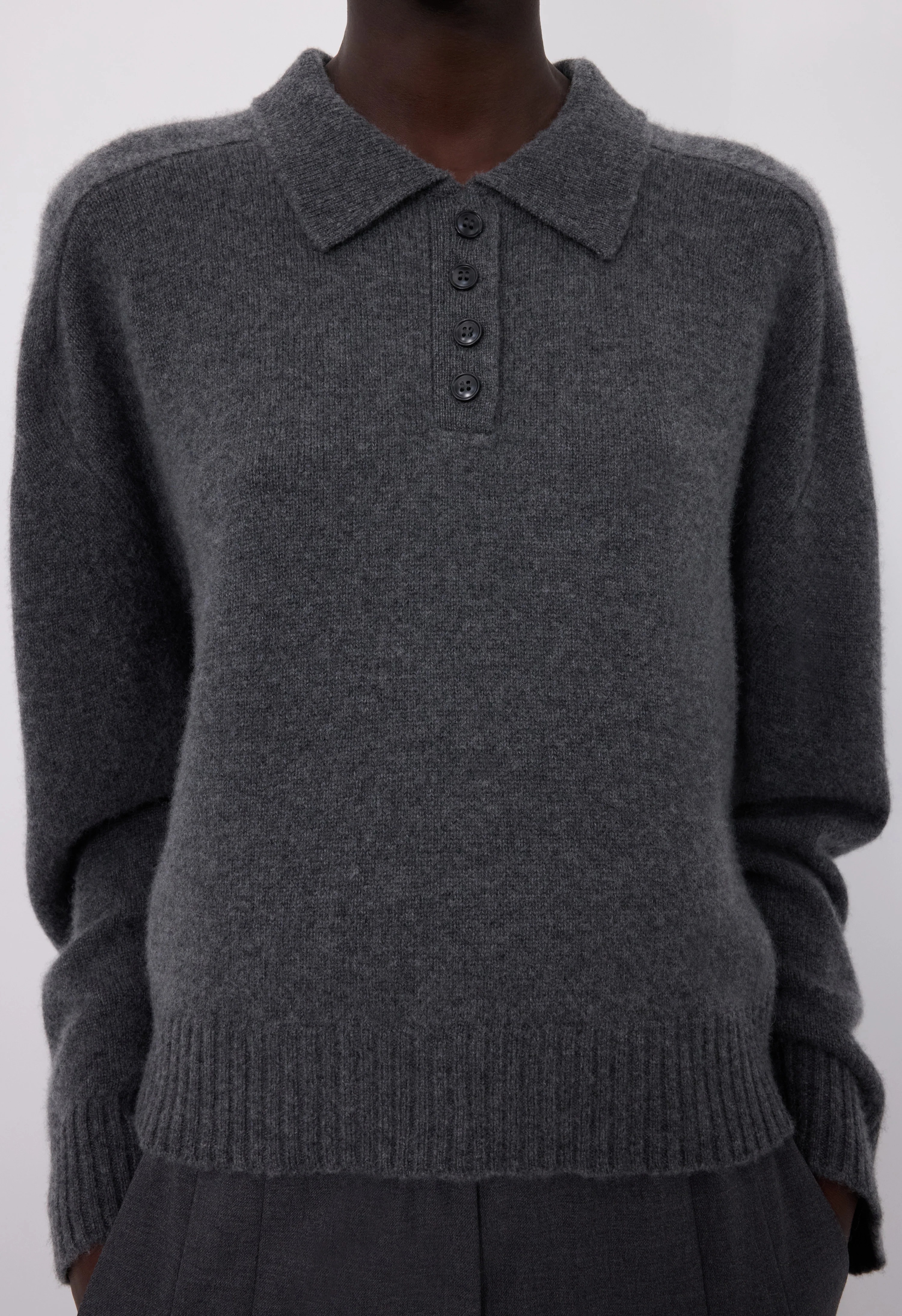 Loulou De Saison Homere Polo Woman Anthracite In Gray