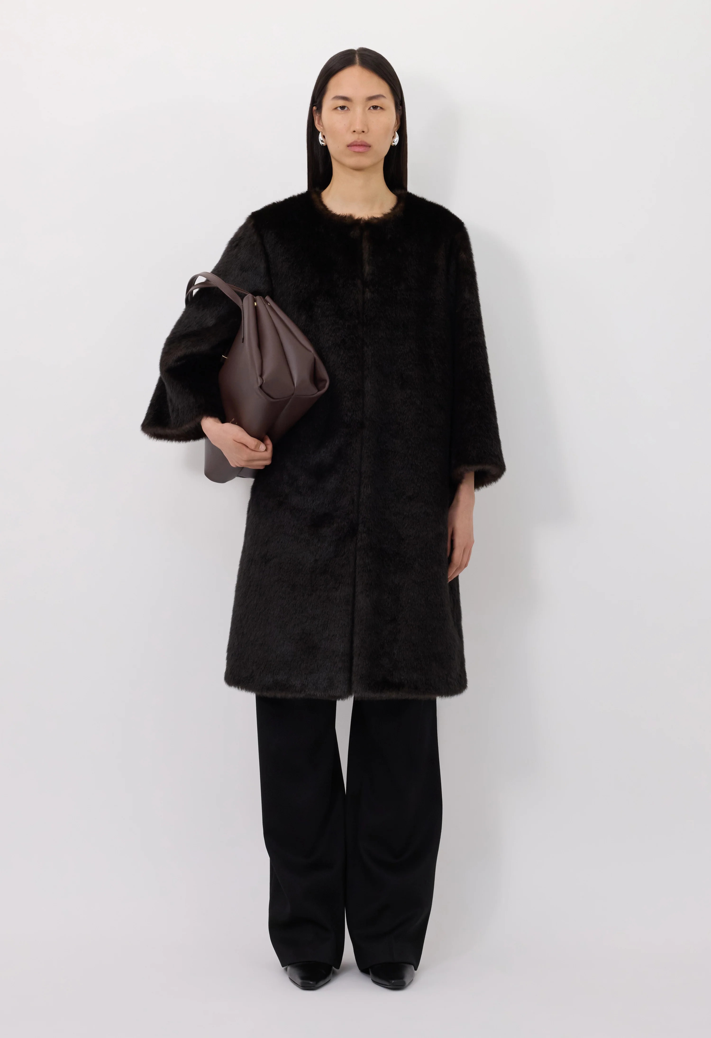 Loulou De Saison Moore Coat Woman Dark Brown In Brown