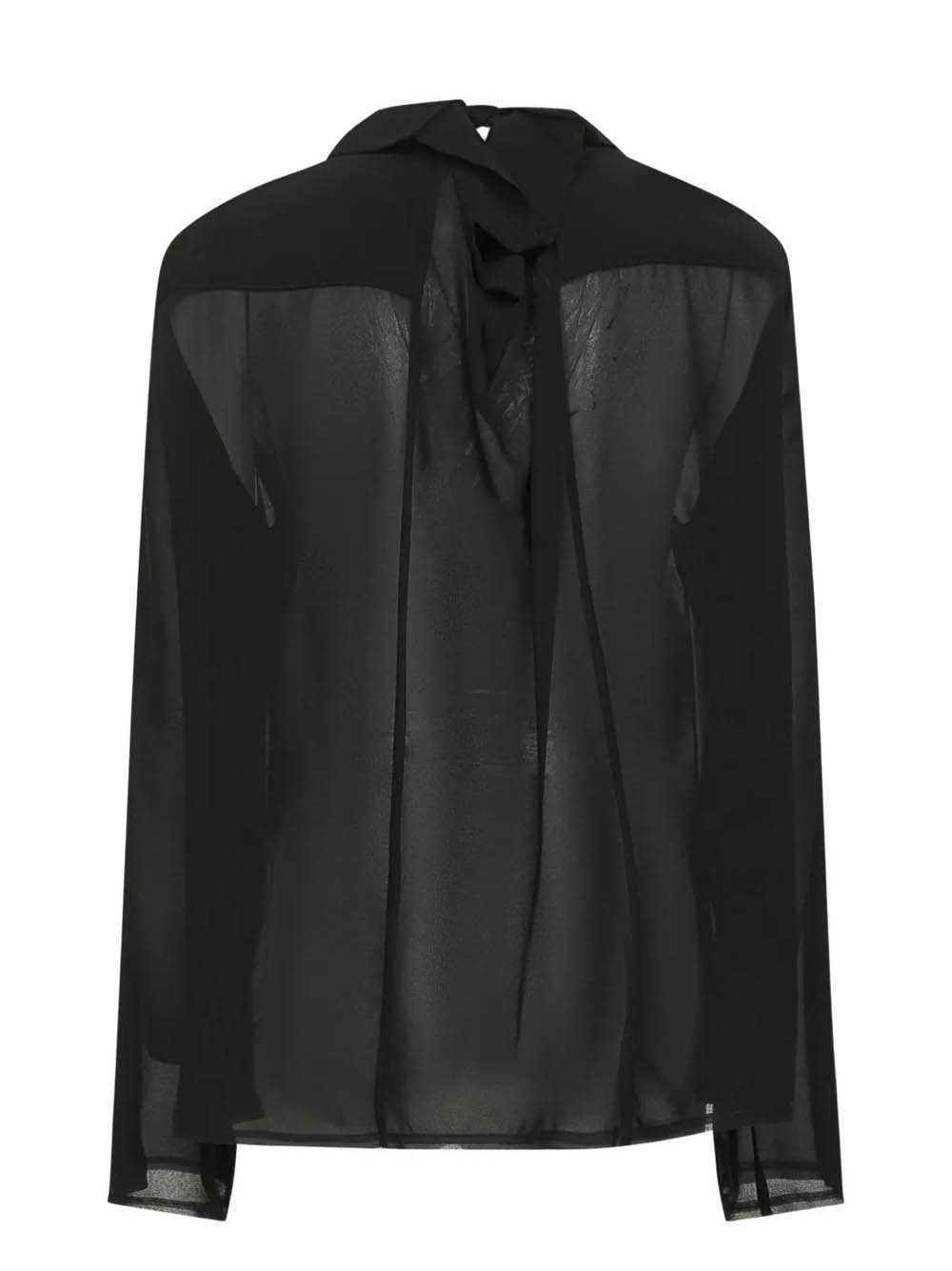 Mm6 Maison Margiela Asymmetrical Collar Shirt Woman Black In Black