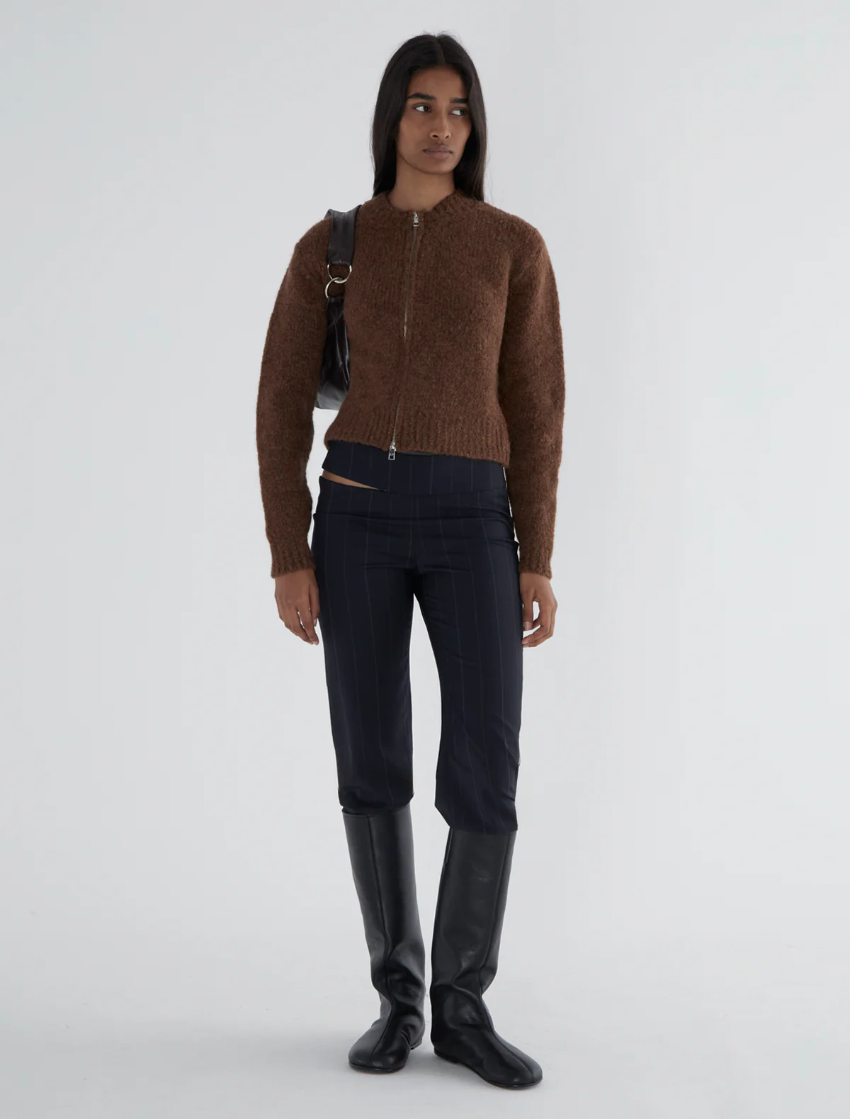 Paloma Wool Hasta Luego Zip Cardigan Woman Brown In Brown