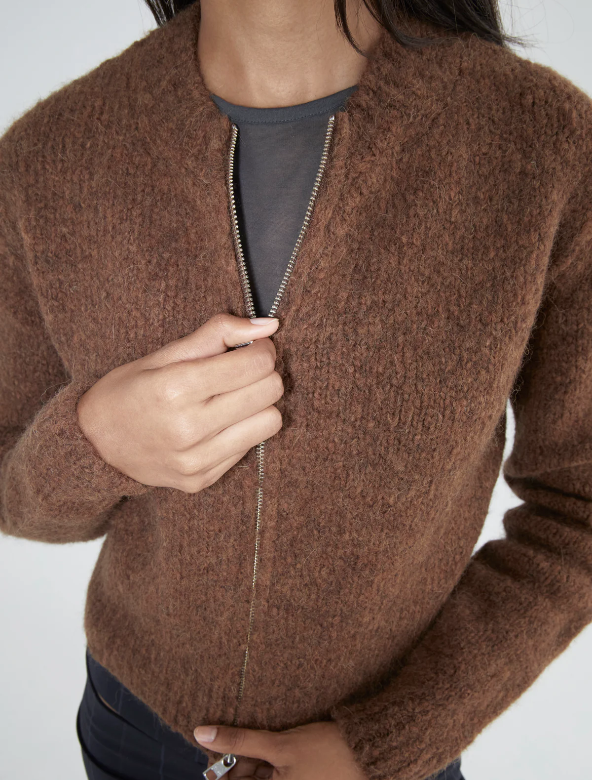 Paloma Wool Hasta Luego Zip Cardigan Woman Brown In Brown