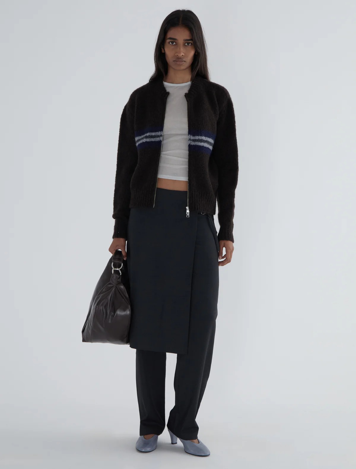 Paloma Wool Penalti Zip Cardigan Woman Brown In Brown