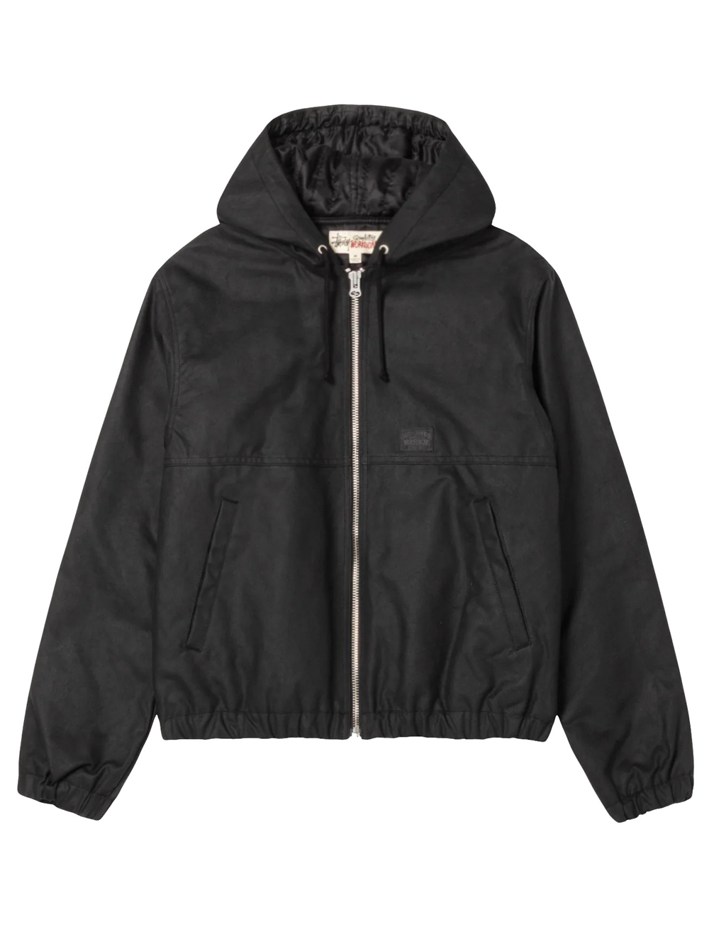 Stussy Waxed Cotton Work Jacket In Black