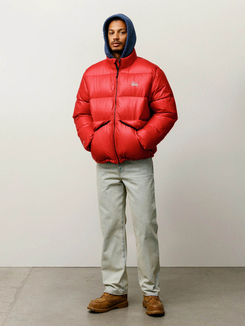 Stussy Micro Ropstop Down Jacket In Red