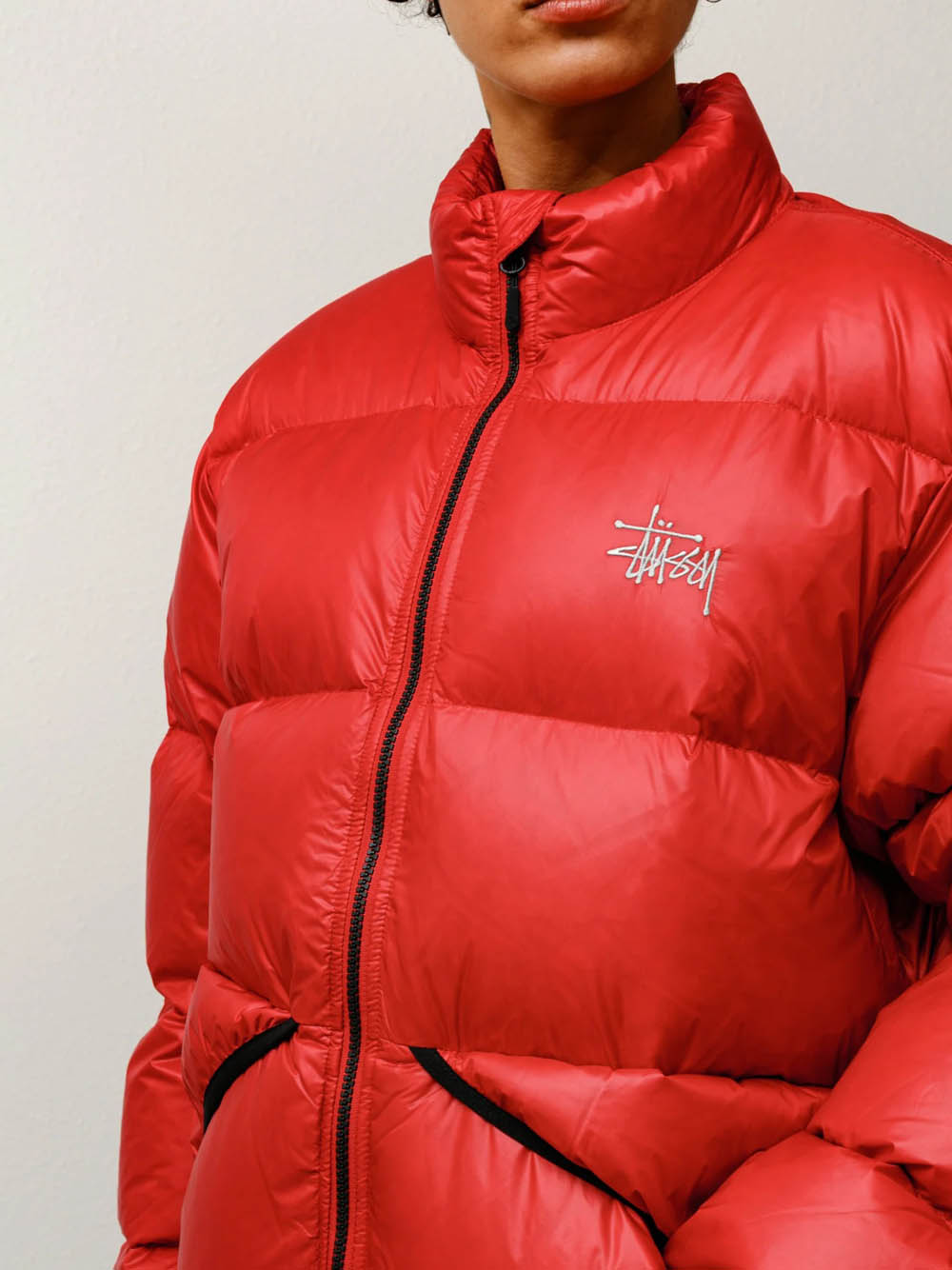 Stussy Micro Ropstop Down Jacket In Red