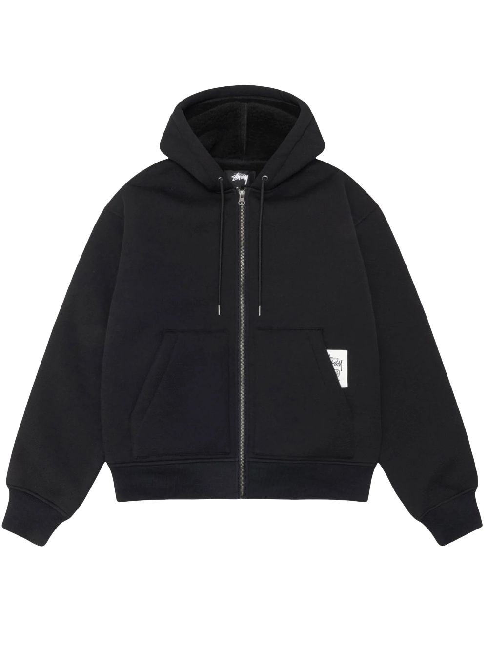 Stussy Bonded Sherpa Lined Hood In Black