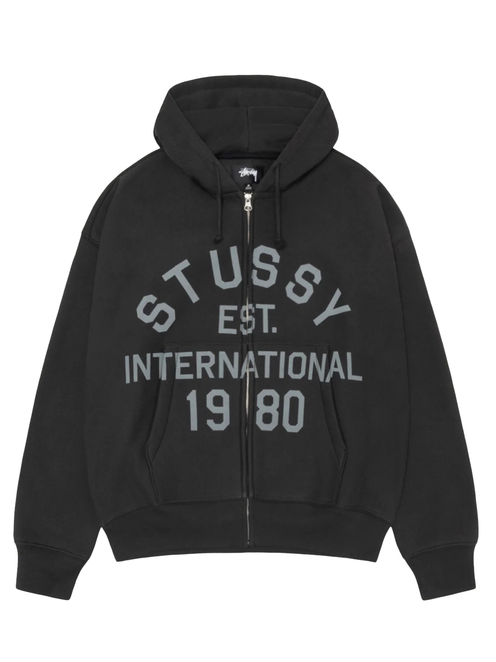 Stussy Est Printed Zip Hood In Black