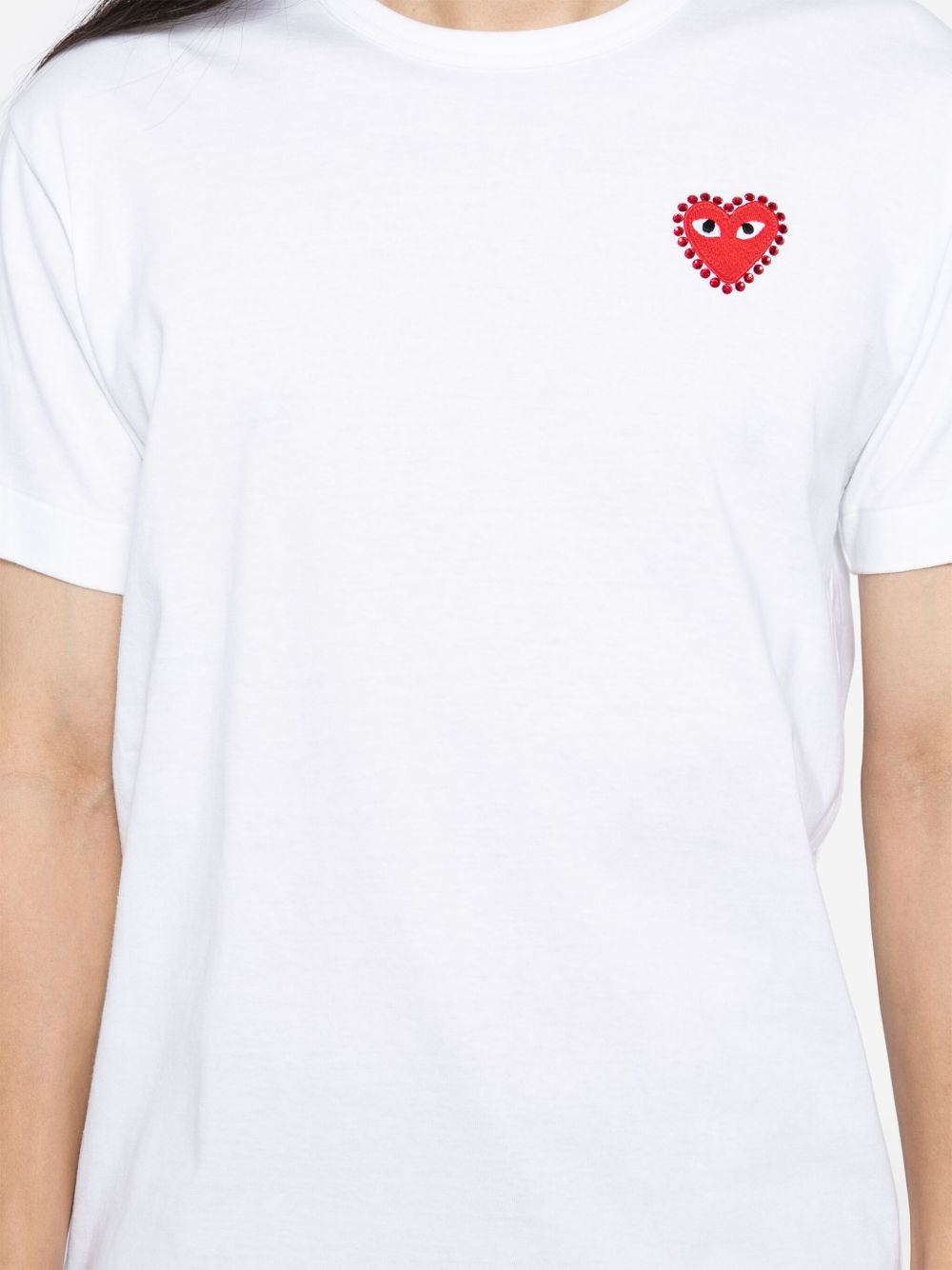 Uomo Maglietta Bianca Comme Des Garcons T-shirt Emblem Unisex
