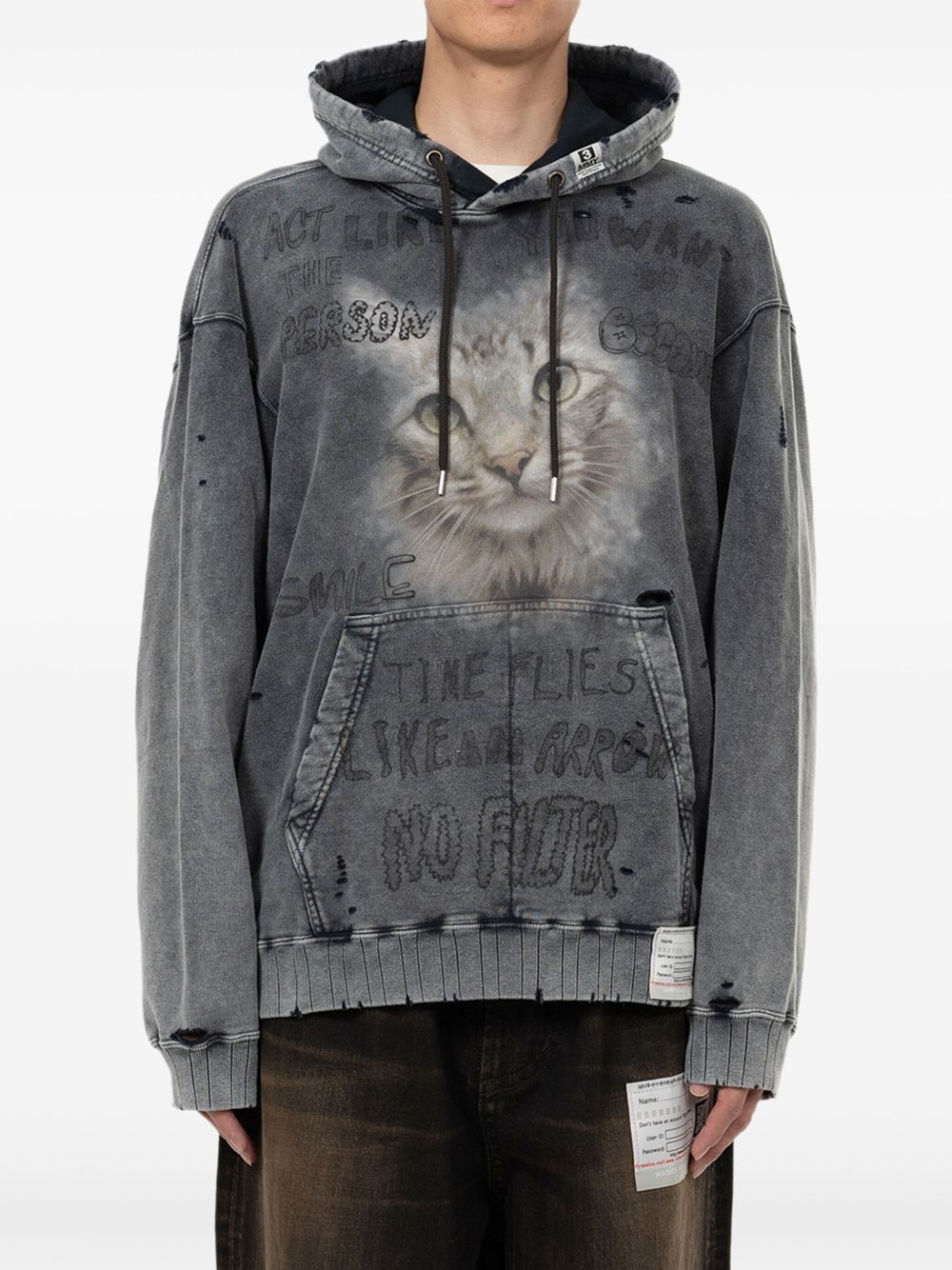 felpa bleached hoodie uomo nera MAISON MIHARA YASUHIRO d —