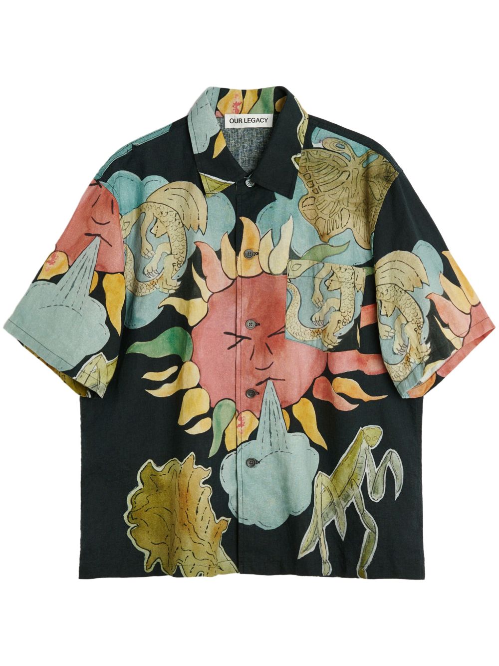 camicia solar power print uomo nera OUR LEGACY d —