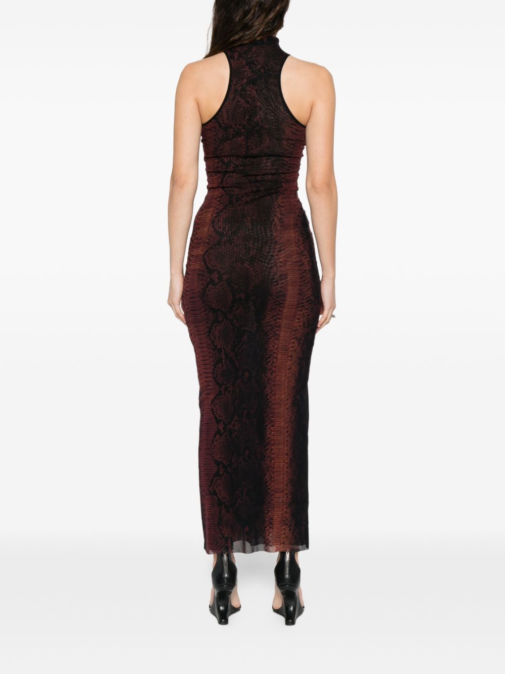 python long dress woman black and nbrown - JEAN PAUL GAULTIER - d  2