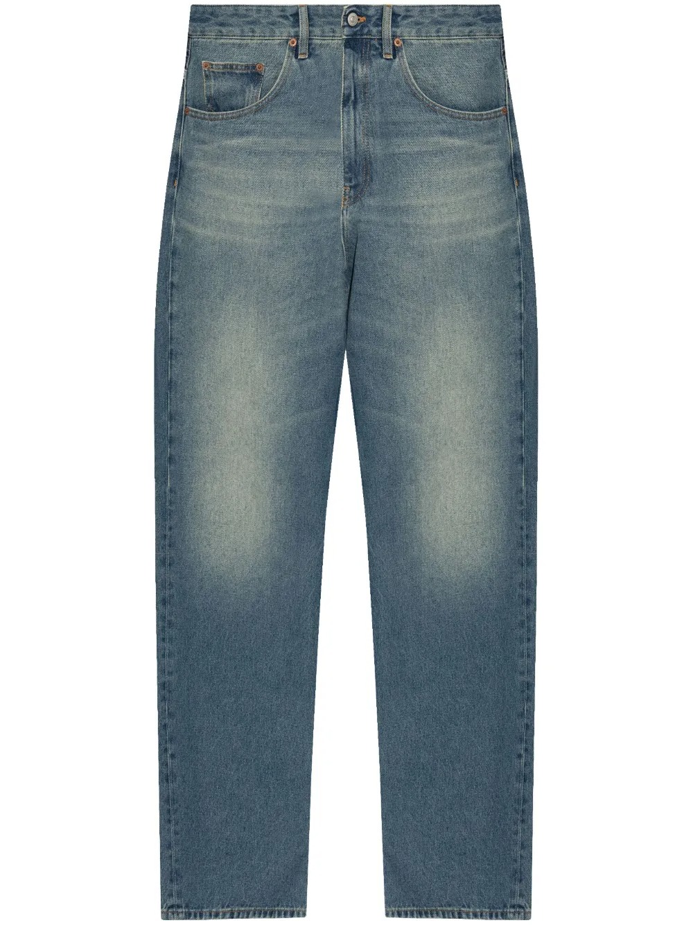 Mm6 Maison Margiela Hight Waisted Straight Jeans In Blue