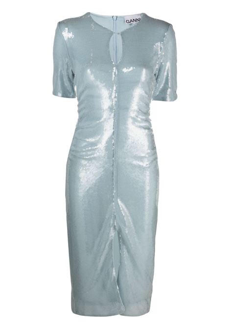 vestito light sequins donna azzurra GANNI | F7960495