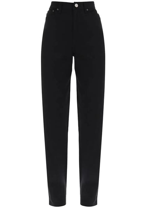 pantaloni a vita alta donna neri in cotone ROTATE | 1005331001000