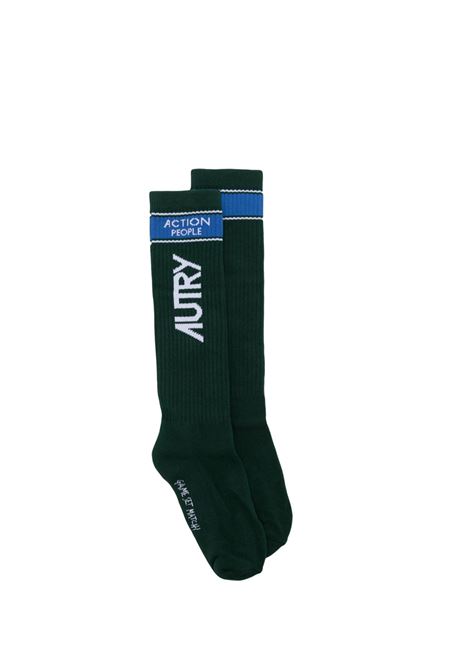 sporty socks man green in cotton AUTRY | SOSU46GW