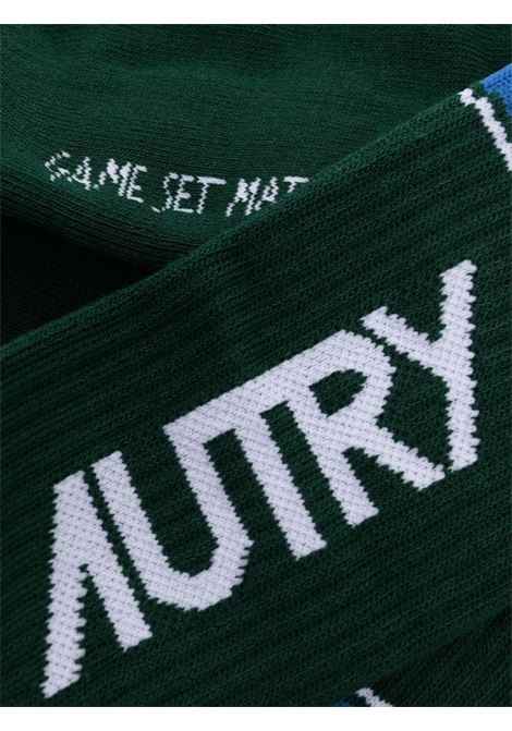 sporty socks man green in cotton AUTRY | SOSU46GW