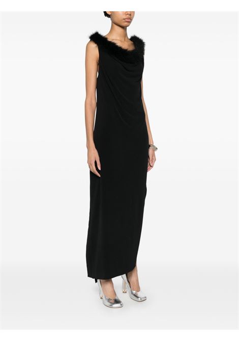abito midi boa jersey donna nero in poliestere COPERNI | COPR136F5022BLK