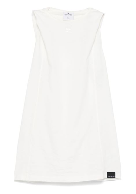 tank top hooded donna bianco in cotone COURRÈGES | 424JDE091JS01750001