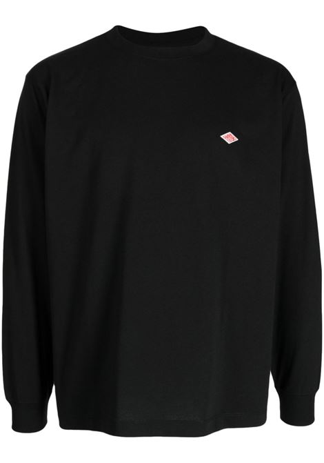 long sleeve tshirt man black in cotton DANTON | DT-C0200BLACK