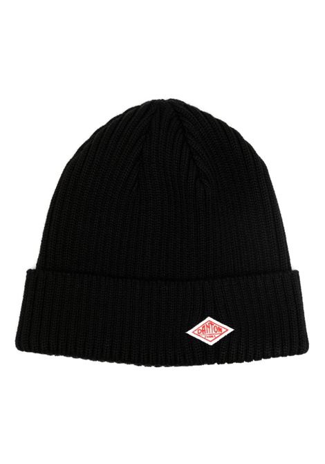cappello rib knit beanie uomo nero in lana DANTON | DT-H0234BLACK