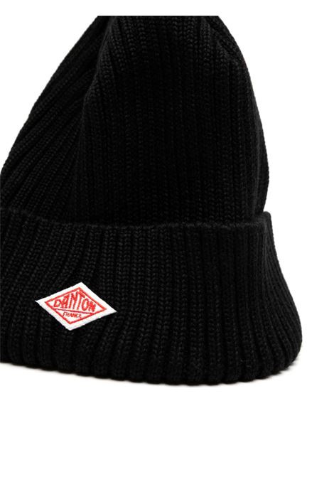 cappello rib knit beanie uomo nero in lana DANTON | DT-H0234BLACK