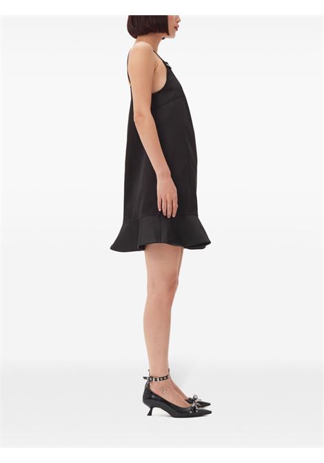 mini abito duchess satin donna nera in poliestere GANNI | F9719099