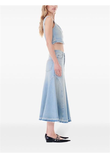 gonna midi mid blu in cotone GANNI | J1474091