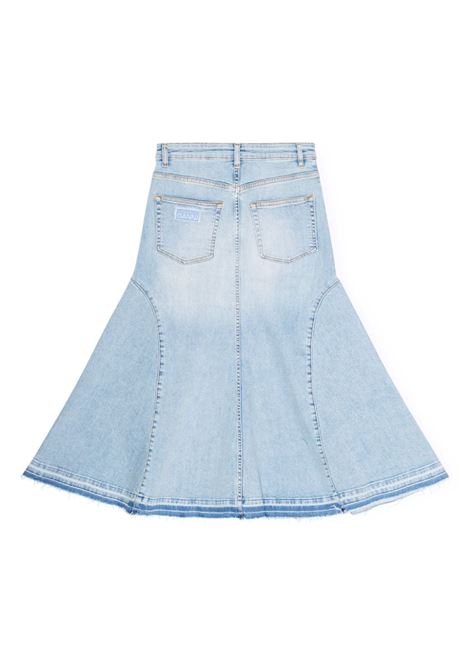 gonna midi mid blu in cotone GANNI | J1474091