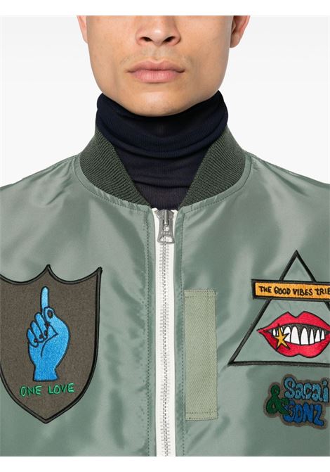 giacca bomber blouson uomo khaki  in nylon SACAI | 24-03524M840
